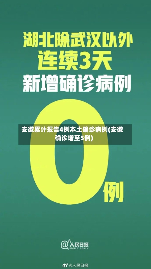 安徽累计报告4例本土确诊病例(安徽确诊增至5例)