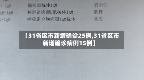 【31省区市新增确诊25例,31省区市新增确诊病例15例】