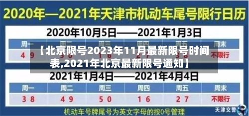 【北京限号2023年11月最新限号时间表,2021年北京最新限号通知】