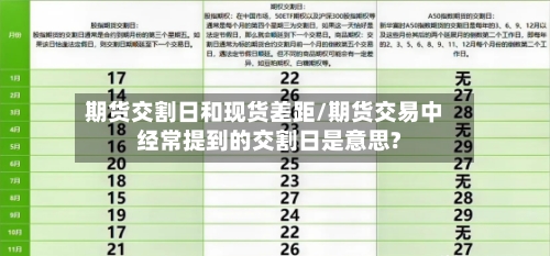 期货交割日和现货差距/期货交易中经常提到的交割日是意思?