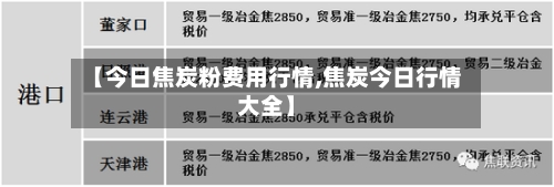 【今日焦炭粉费用行情,焦炭今日行情大全】